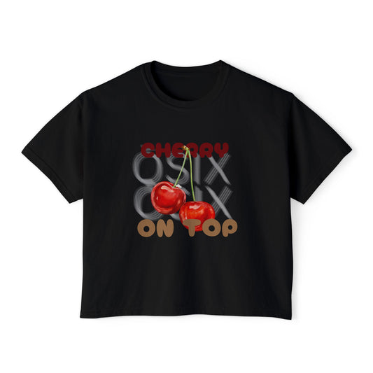 T-shirt Boxy pour femme Cherry On Top